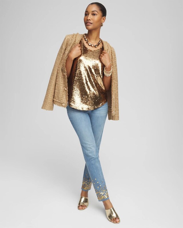 Gold Sequin Tank - image 2
